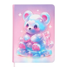 Notebook Gift Book 96l, line, color cut, PVC cover 3D Bear (17.7x12.4cm)