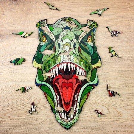 Wooden puzzle, puzzle EWA "Dinosaur T-Rex" 57x35 cm-13