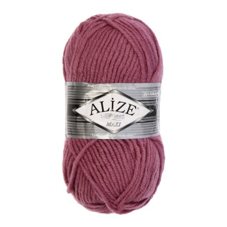 Yarn "Superlana Maxi" 75% acrylic, 25% wool 100m/100g (28 dry rose)-1
