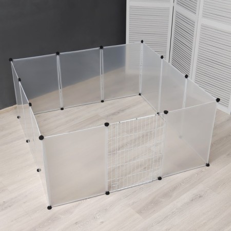 The aviary 12 sections is plastic, (link 50 x 70 cm), white-1