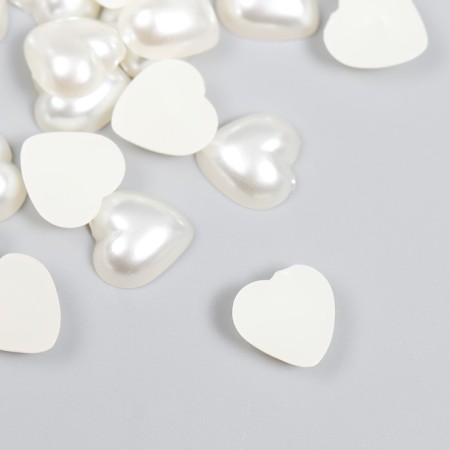 Decor for creativity plastic "Pearl heart" 1.2x1.2 cm-1