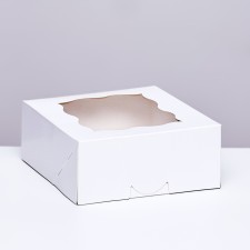 Bearbox under the bento-port with a window, white, 15 x 15.3 x 6.5