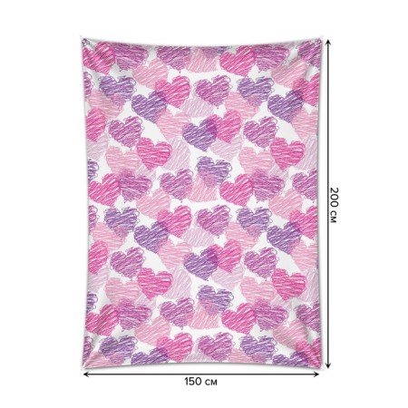 Decorative panel with photo printing "shallow hearts", vertical, size 150x200 cm-1