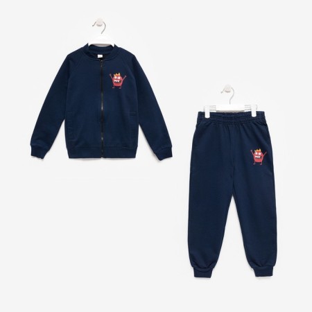 A set for a boy (jumper, coco), dark blue color, height 140 cm-5