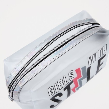 Cosmetic bag with zipper, matte color/multi -colored-2