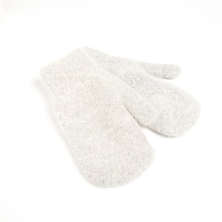 Women's mittens minaku is plain with rhinestones, 23 cm, color-gray-gray-1