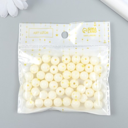 Plastic beads "Snow White" gloss set 25 grams d = 1 cm-2
