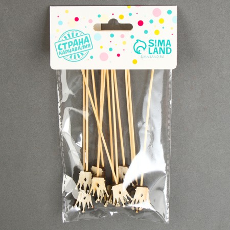 Wooden skewers "Crown", 11 cm, set of 12 pcs.-2