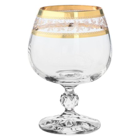 Set of glasses for brandy STERNA, Panto Gold decor, 250 ml X 6 pcs.