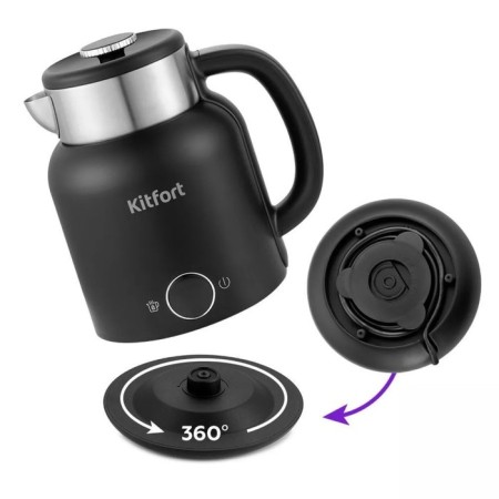 Electric kettle KitFort KT-6196-1, Metal, 1.5 L, 2200 W, Black-6
