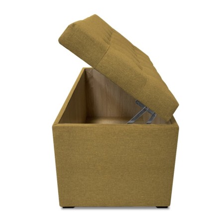 Puff with a lid and weighting, 800 × 400 × 420 mm, Bahama plus matting, yellow color-5