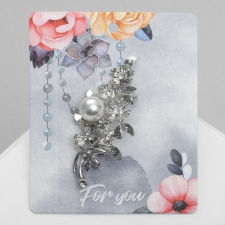 Book "Bouquet with pearls", white color in silver