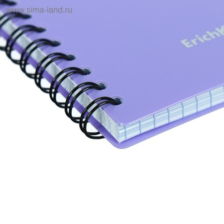 Notebook A6 (120 x 146 mm), 80 sheets in the cage on the crest Erichkrause "Pastel", plastic cover, offset unit, white 100%, mix-7