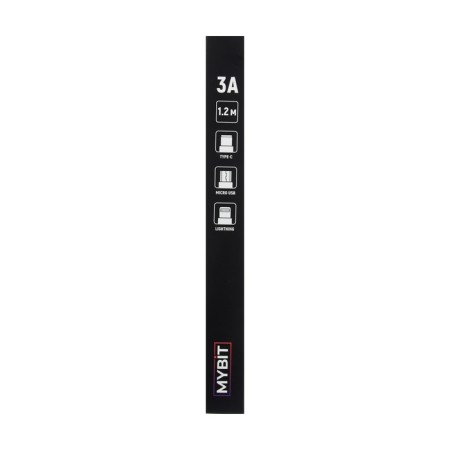 Cable 5 in 1 Mybit, Microusb/Type-C/Lightning-Type-C/USB, 3 A, 1.2 m, only charging, black-5