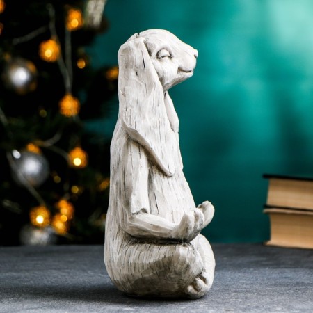 Piggy bank "Hare yog" 25x19x10cm, gray stone-1