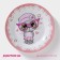 Plate Ceramic Daula "Cat", d = 17.5 cm, white color