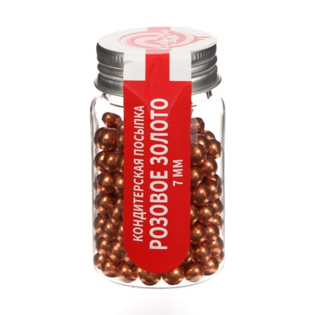 Confectionery sprinkling "pink gold", 7 mm, 50 g-1