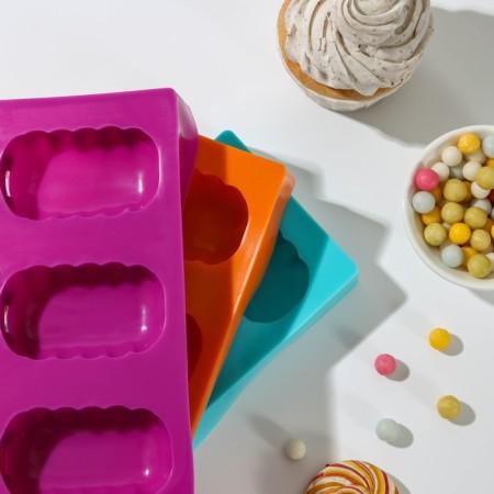 Ice Cream "Eskimo Wave", silicone, 19.4 × 13 cm, 3 cells (7 × 4 cm), color mix-5