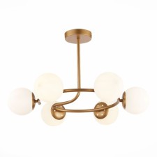 Ceiling EVOLUCE lamp. Sle220602-06. Calabria. 6x40 watts, E14, 61x61x36.5 cm, golden color