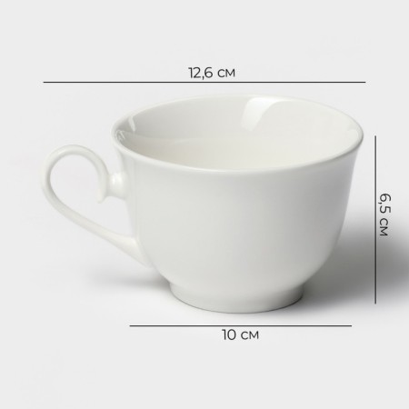 Porcelain mug Magistro "suite", 250 ml, white color-1