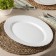 Oval glass -ceramic dish, 35 × 25 cm, white color