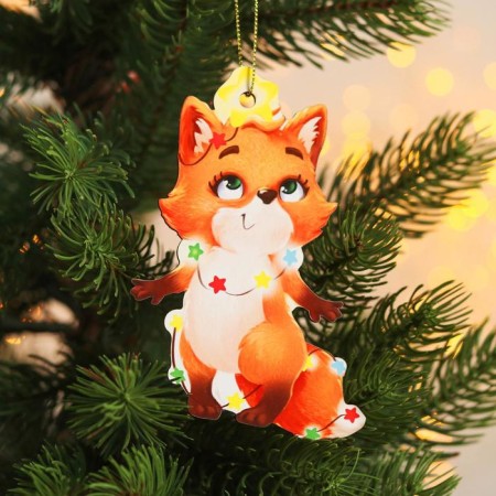 New Year's wooden pendant "New Year! Fox "-2