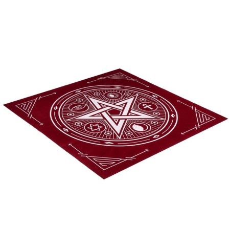 Ground for fortune -telling velvet "Pentagram", 50x50 cm, burgundy, 16+-3