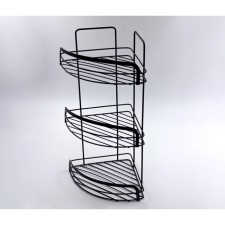 Wall corner shelf 3-tier Joy Home, black