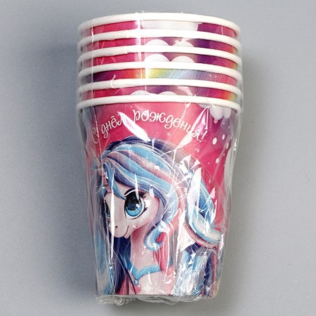 A one -time paper "unicorn" 250 ml. set 6 pieces-4