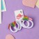 Hair elastic band "Lola" (set 4 pcs) heart, d-2.5 cm, white