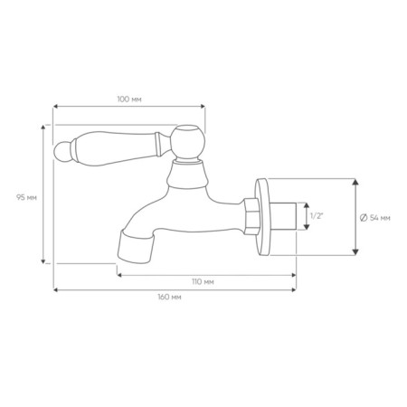 Bronze de Luxe 21988/1 crane, drain, for a bath, pour 80 mm, nozzle cutter, black-2