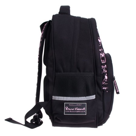 School backpack Bruno VisConti, 40 x 30 x 16 cm, ergonomic back, “Toon Town. Cat "-3