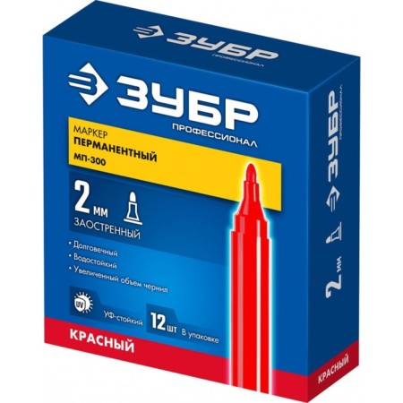 Building bison MP-300 06322-3, permanent, pointed, 2 mm, red-2