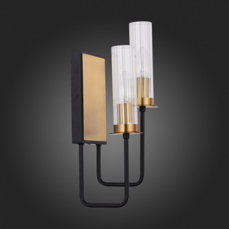 Sconces st. SL336.301.02. Delavera. 2x60 watts, E14, 15x41 cm, brown color, bronze-2