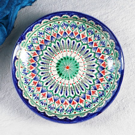 Largan Rishtan ceramics "Patterns", 25 cm, blue-4