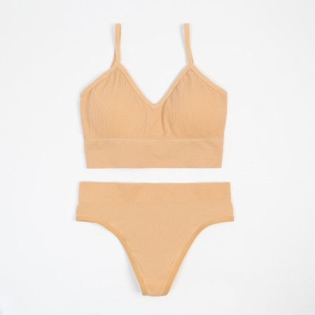 Female set (top, panties) beige color, size 42-44-4