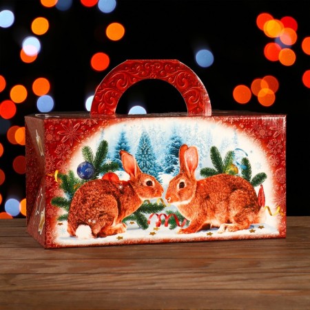 Gift box "Rabbits", 16.5 x 33 x 16.5 cm-1