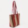 Lightning-there is a beige/brown/red bag.