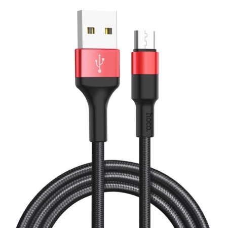 Hoco X26 cable, micro USB - USB, 2 A, 1 m, data transfer, nylon braid, red-2