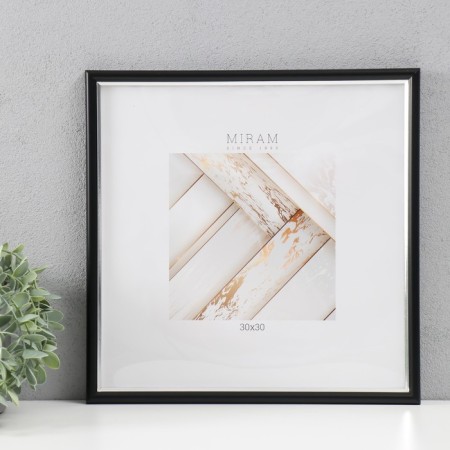 Photo frame Plastic "Mira" 30x30 cm, 636477-33, black with silver (plastic screen)