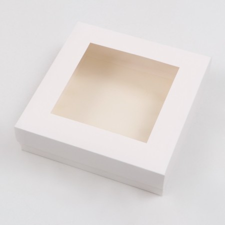 The box is folding, the lid is, with the window, white, 30 x 30 x 8 cm-1
