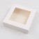 The box is folding, the lid is, with the window, white, 30 x 30 x 8 cm