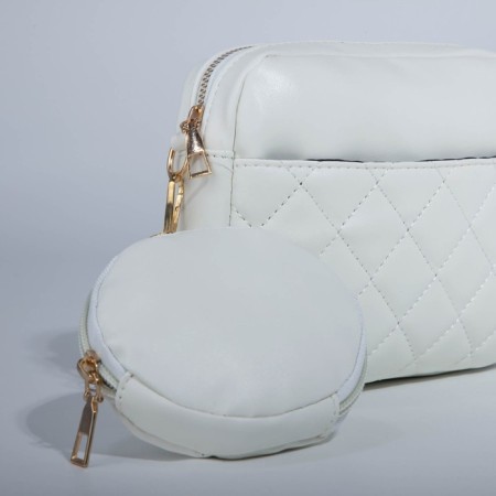 Bag Cross-Bodi with a zipper, white color-5