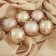 Set of balls plastic D-8 cm, 6 pcs "Pearl Orion" pink and gold