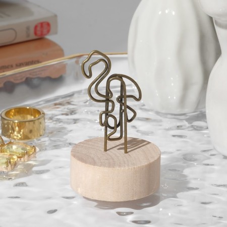 KEALLECTIONAL with a clamp "Flamingo", 4 × 4 × 6 cm, color black gold-2