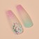 Sakura's overhead nails, 12 pcs, with glue plates, ballerina shape, pink/green color