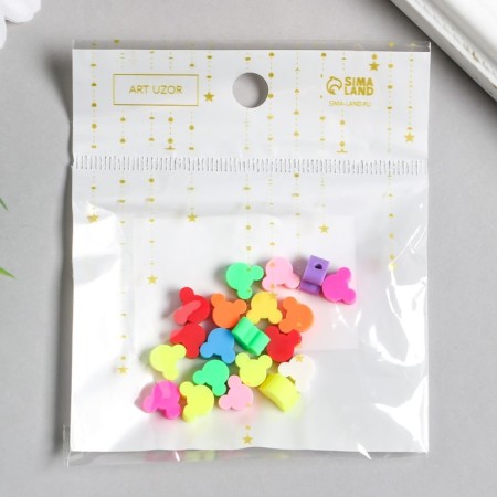 Beads for PVC "Ears" Color set 20 pcs 1x1x1 cm-3