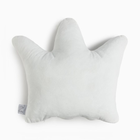Decorative Ethel Pillow "Crown" White, 48x38cm, velor, 100% p/e-2