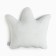 Decorative Ethel Pillow "Crown" White, 48x38cm, velor, 100% p/e