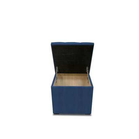 Puff with a lid and weighting, 400 × 400 × 420 mm, eco -leather, Marvel Denim color-1